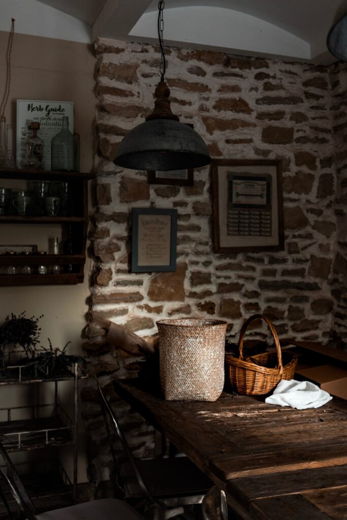 kitchen with stonewalls