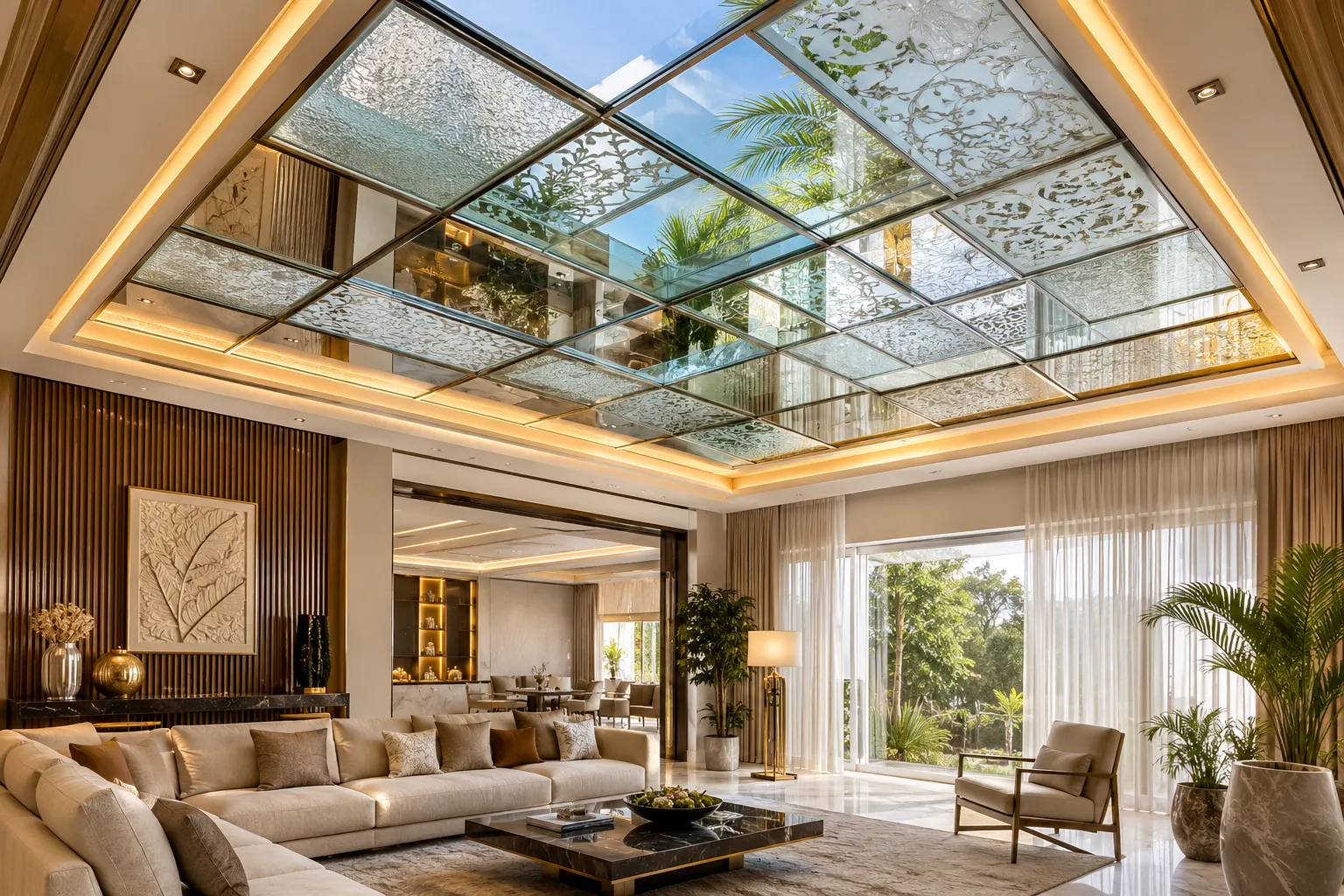 Transform Your Space With The Best False Ceiling Glass Design Ideas