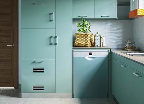 tropical themed modular kitchen in Kerala by lemon